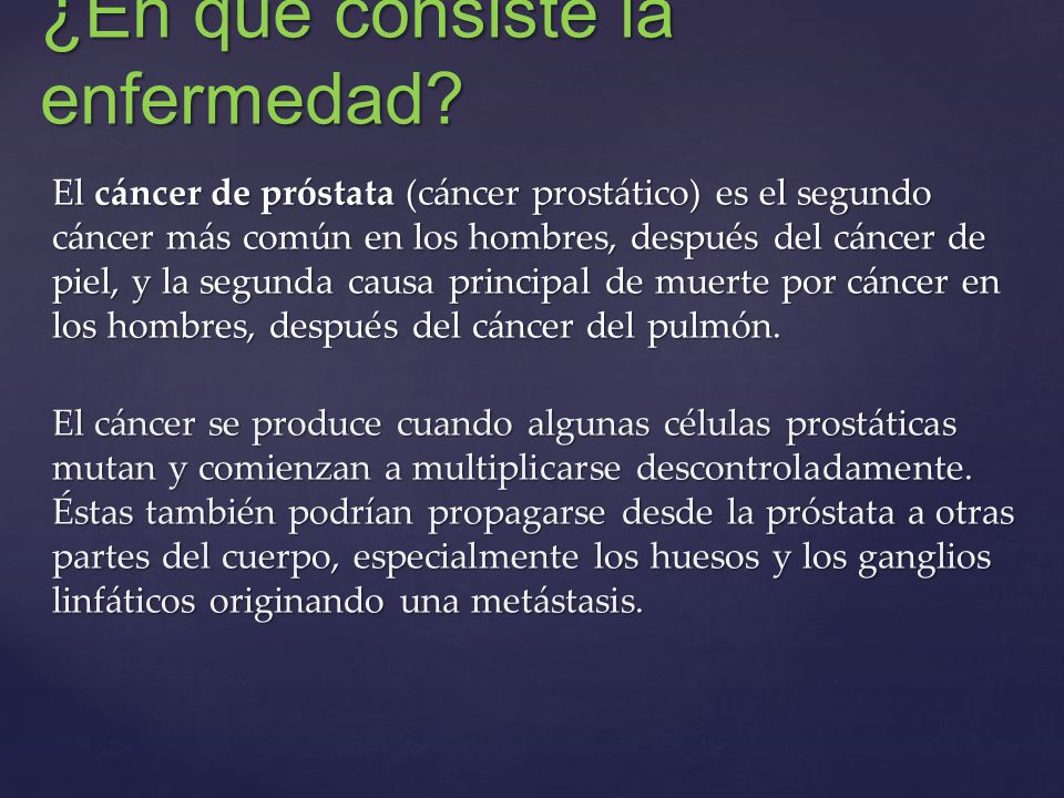 donde metastatiza el cáncer de próstata